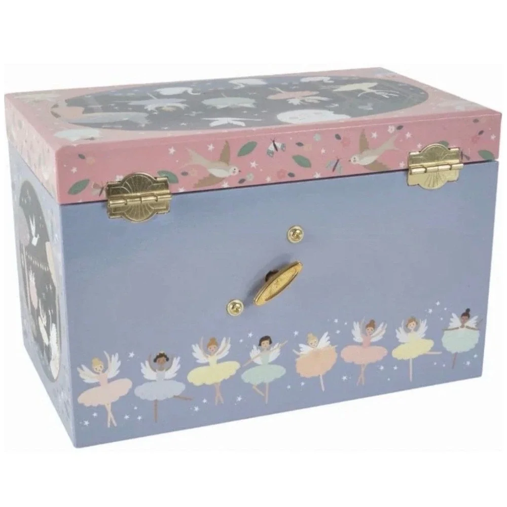 Floss & Rock Enchanted Swan Lake Musical Jewelry Box with 3 Drawers New